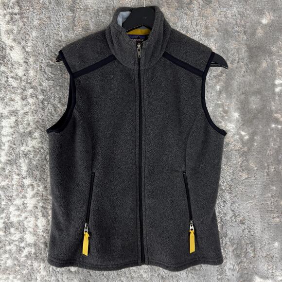 Patagonia Size M Outdoor Fleece Full Zip Sweater Vest Gray Sleeveless Mock Neck - Picture 1 of 8